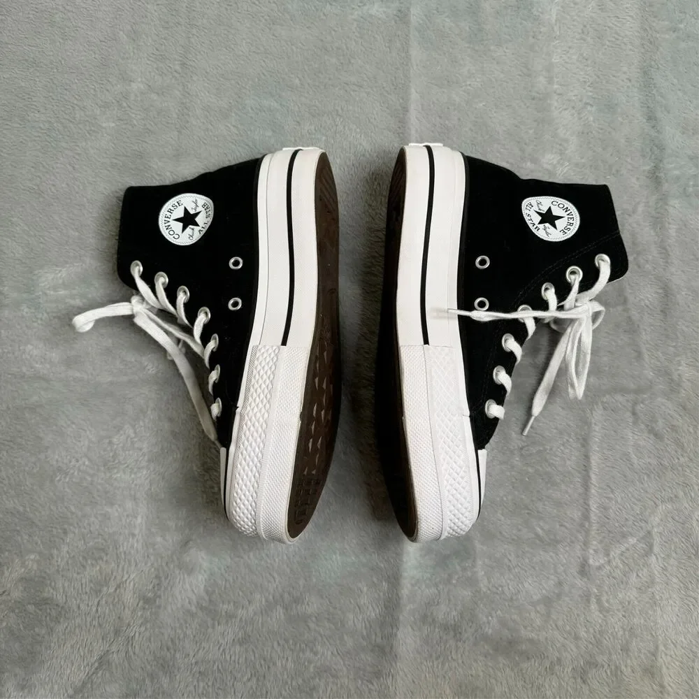 Converse Black and White High Top Sneakers - Picture 3 of 10